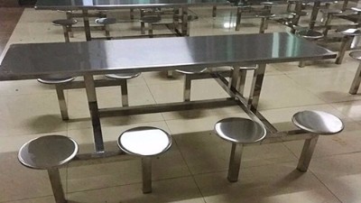 更适合公司食堂餐桌椅8人连体